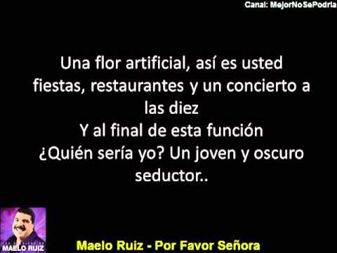 Maelo Ruiz - Por Favor Señora - CON LETRA