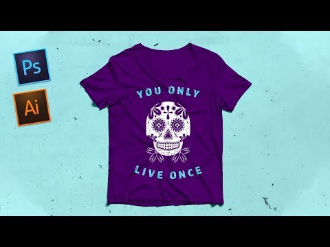 Sugar Skull in illustrator تصميم تيشرت في الاليستراتور