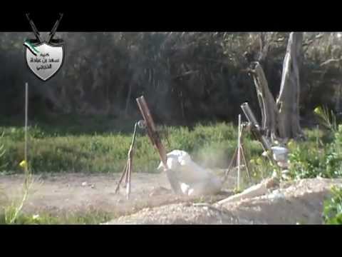 استهداف كتيبة سعد بن عبادة الخزرجي بقذائف الهاون مواقع قوات النظام قرب ساحة العباسيين في حي جوبر في مدينة دمشق