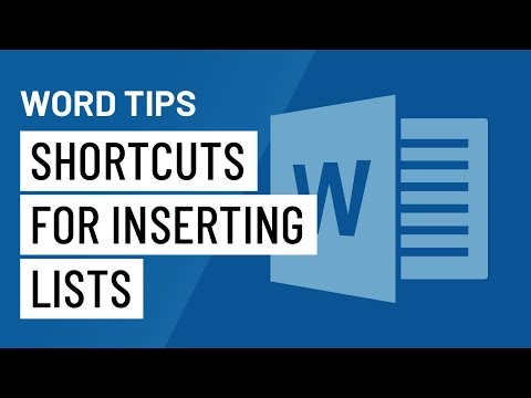 Word Quick Tip Shortcuts for Inserting Lists