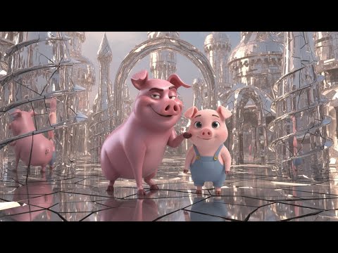 Pippo the pig explores the Land of Mirrors