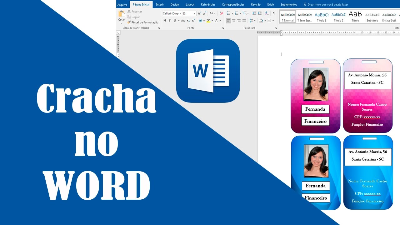 Como fazer cracha Profissional no Word atualizado