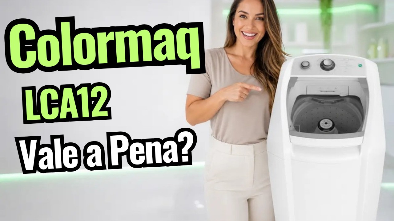 Miniatura da avaliação em vídeo de Lavadora Automática Colormaq 12Kg Branca 127V Branco