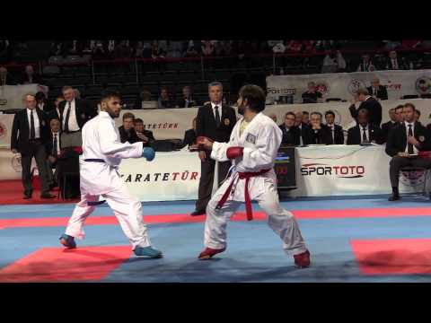 Qualification Kumite -75kg. BUSA vs AGHAYEV. 2015 European Karate Championships