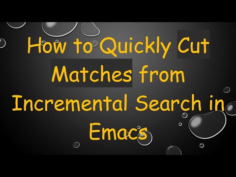 How to Quickly Cut Matches from Incremental Search in Emacs