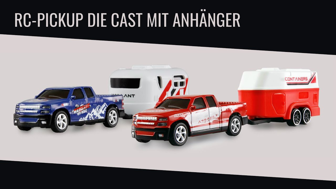 Amewi RC pickup na diaľkové ovládanie s prívesom pre kone 1:64