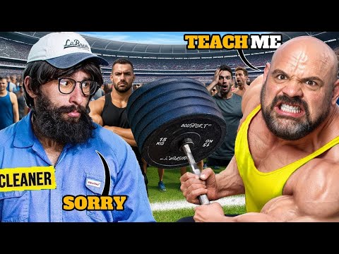 Fake Janitor HUMBLE bodybuilder in The gym prank 💪
