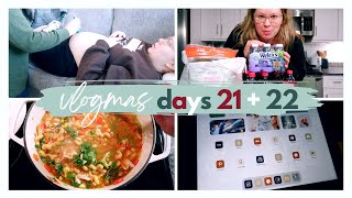 VLOGMAS DAYS 21 + 22 | midwife/gestational diabetes test, a look at my ipad planner + chicken soup