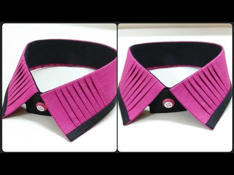 Shirt collar design with piping Video