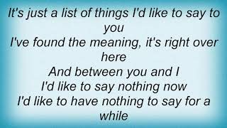 Something For Kate - Just A Picture Lyrics