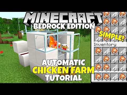 Minecraft Bedrock: Auto Chicken Farm! Simple/Reliable Tutorial! MCPE Xbox PC Ps4