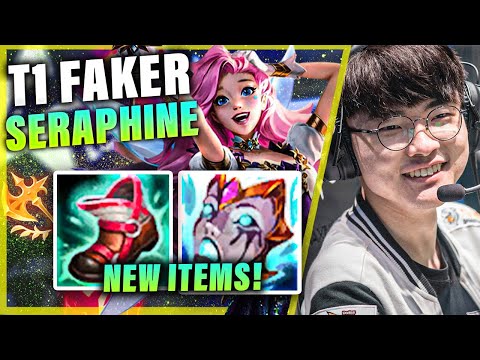 T1 FAKER PLAYING SERAPHINE W/ NEW ITEMS VS AKALI | S11 T1 PLAYERS STREAM HIGHLIGHTS