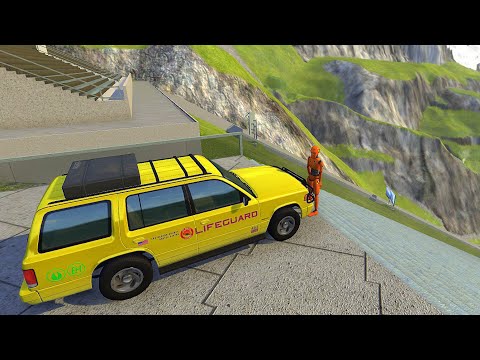 Stairs Jump Down With Crash Test Dummy - BeamNG.drive Epic Down Stairs Jumps (Crash Test)