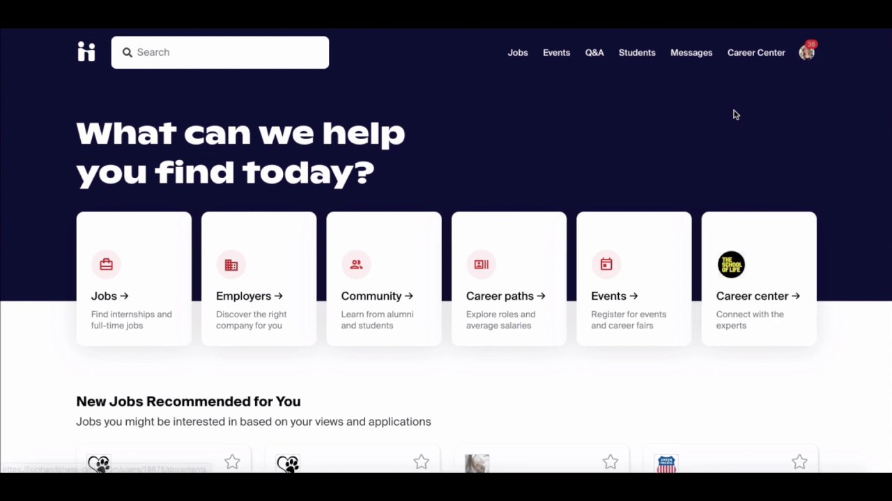 Screenshot of the "Upload a new document" video from Handshake.