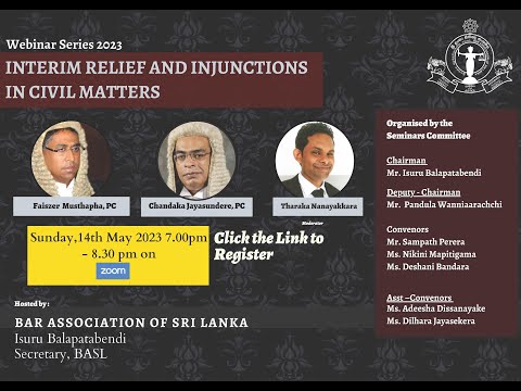 2ND BASL Webinar 2023 - Interim Relief and Injunctions in Civil Matters