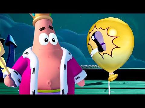 SpongeBob Titans of the Tide - ALL 44 Gold Balloon Locations (Unlock King Patrick Costume)