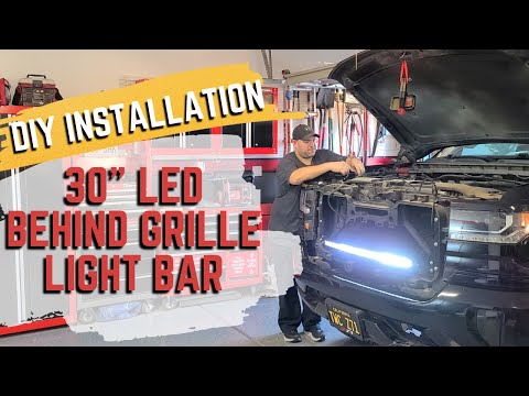 DIY: How to Install 30" LED Behind Grille Mount Light Bar from Rough Country on 2016 Chevy Silverado