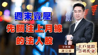 週末賣壓 先關注上月線的法人股｜大戶羅盤籌碼動能 ｜謝宗霖 (圖)