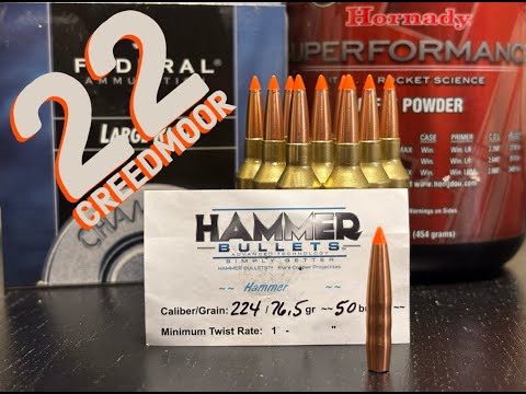 22 Creedmoor 76.5 HBC Bullet 7 Bullets to 500 Yards