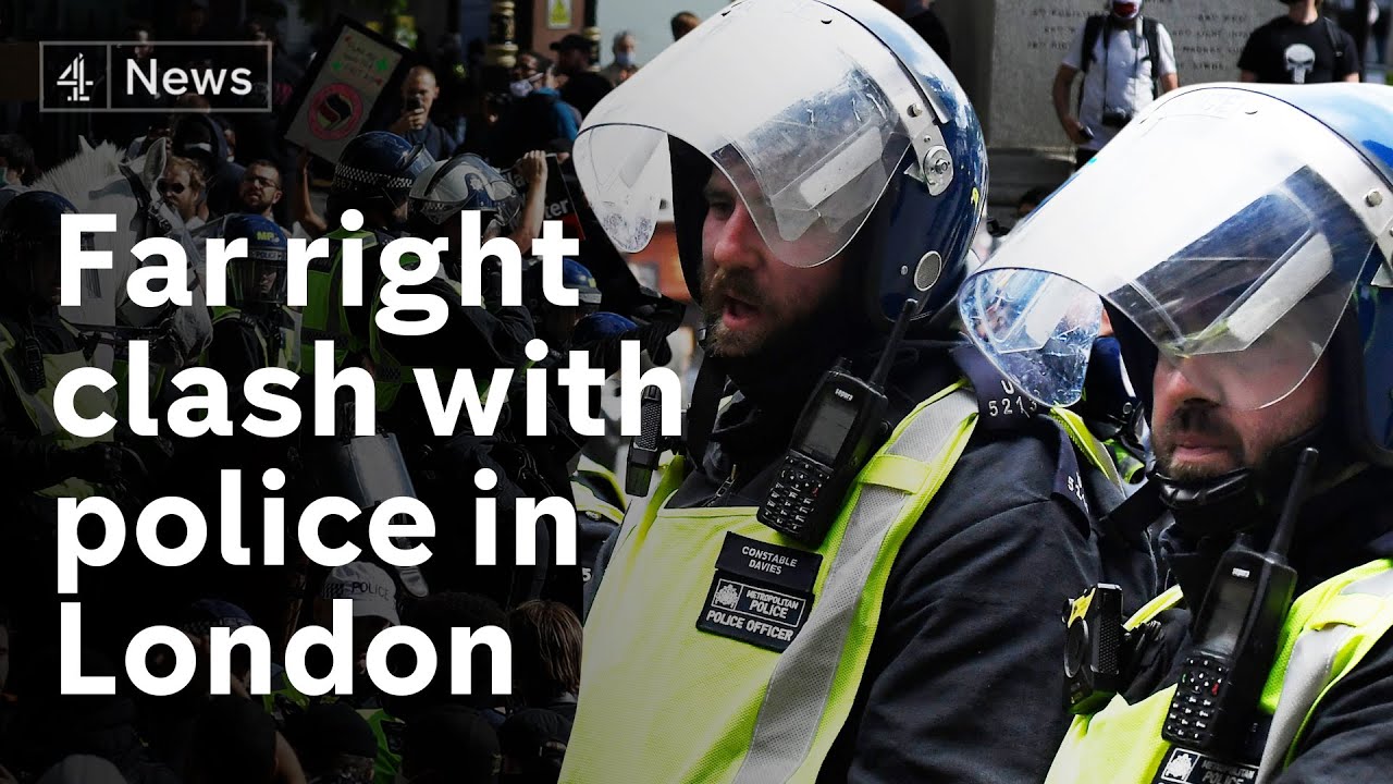 Far right activists and statue ‘protectors’ clash with police in London and across UK