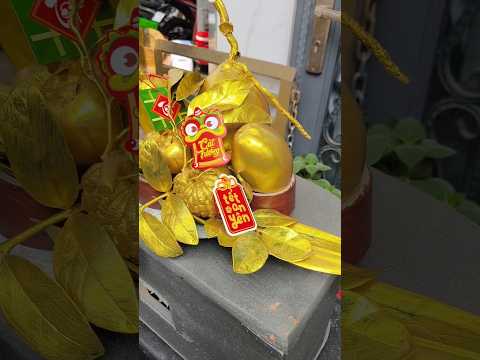 Sơn mâm ngũ quả vàng 24K chưng Tết