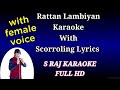 Raatan Lambiyan karaoke for male with original female voice | hindi english lyrics | S Raj Karaoke