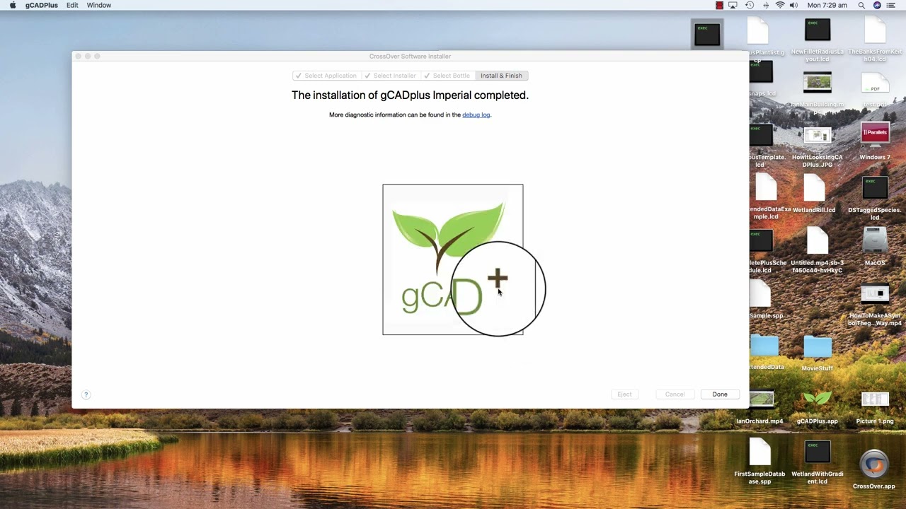 Install gCADPlus Under Crossover
