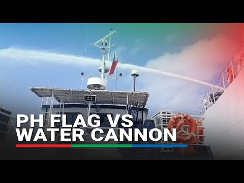WATCH: Philippine flag takes direct hit from China water cannon