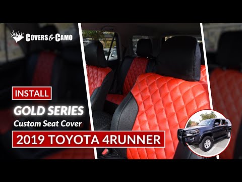 2019 Toyota 4Runner Seat Cover Installation: Insert: Red Ostrich Diamond Stitch Trim: Black Ostrich