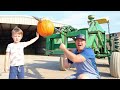 Using tractors on the farm to destroy things | Tractors for kids