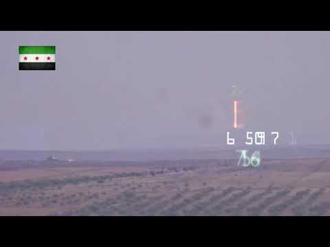 استهداف دبابة تي72 بصاروخ تاو من قبل جيش إدلب الحر