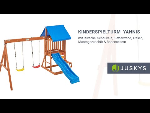 Kinderspielturm Yannis mit Schaukeln, Rutsche und Kletterwand JUSKYS