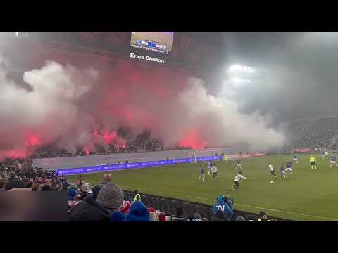 Lech Poznan vs Legia Warsaw. One of the greatest pyro shows ever seen in Europe 10.11.2024