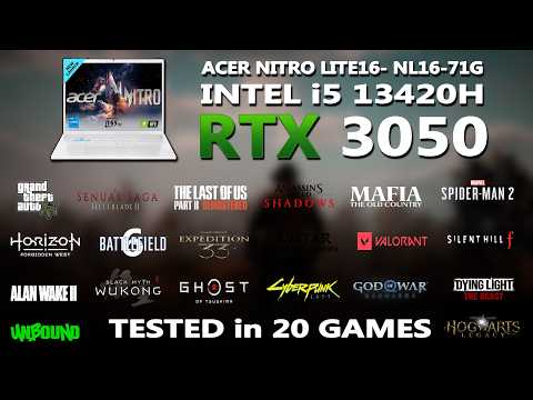 NEW ACER NITRO Lite 16- Intel i5 13420H + RTX 3050 Gaming Benchmark Test | Tested in 20 Games |