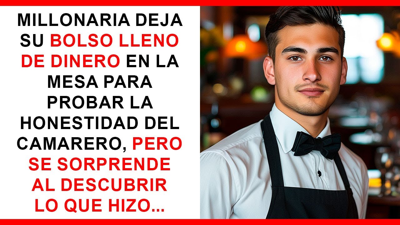 Millonaria prueba honestidad del camarero con bolso lleno de dinero y se sorprende.
