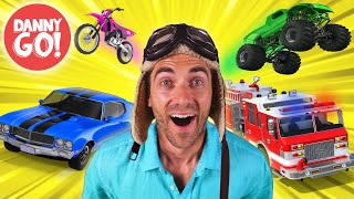 "Drive Drive!" Vehicle Dance Song 🚒 🚙 | Cars, Trucks, Motorcycles | Danny Go! Songs for Kids