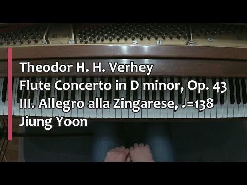 Piano Part - Theodor Verhey, Flute Concerto in D minor, Op. 43, III. Allegro alla Zingarese, ♩= 138
