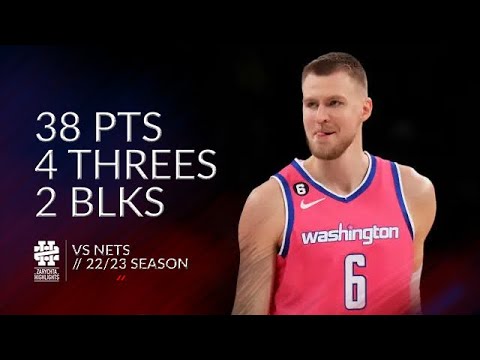 Kristaps Porzingis 38 pts 4 threes 2 blks vs Nets 22/23 season