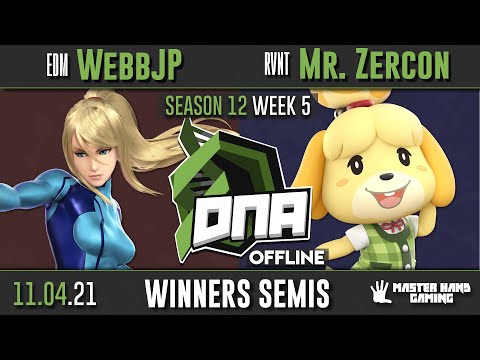 DNA S12:W5 - EDM | WebbJP (Zero Suit Samus) Vs. RVNT | Mr. Zercon (Isabelle) - W Semifinals
