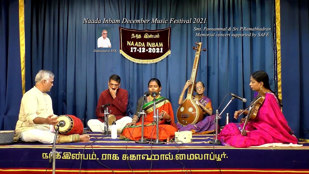 Vidushi Brindha Manickavasakan for Smt Ponnammal & Sri P.Ramabhadran Memorial Concert, Naada Inbam.