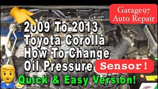 How to change an Oil pressure sensor on a Toyota Corolla #toyota #car #diy #howto #mechanic #service