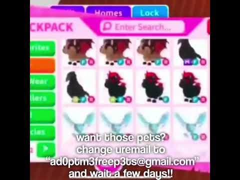 free adopt me pets! 100% working! grt free pet now! change your email thats written on the video!