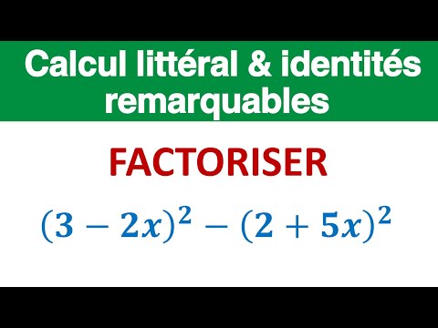 Factoring a literal expression ► Literal calculation and remarkable identities 3rd year middle sc...