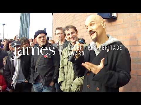 James accept PRS Heritage Award on the site of The Haçienda