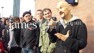 James accept PRS Heritage Award on the site of The Haçienda