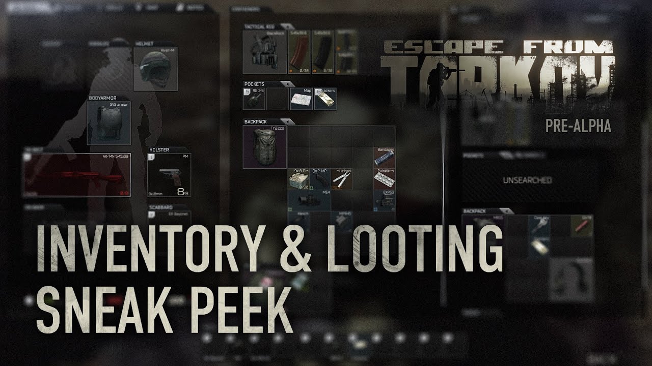 Escape from Tarkov - Inventory & Looting Sneak Peek - YouTube