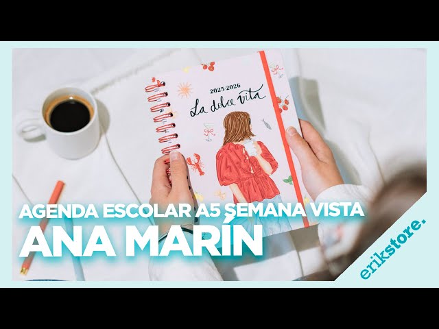 Vídeo relacionado con Grupo Erik Agenda 2026 Semana Vista A5 Ana Marin, En Español - Agenda semanal Anual mujer Con Anillas y Pestañas - Incluye 4 páginas de Pegatinas, Marcapáginas, Ilustraciones y Planificador mensual