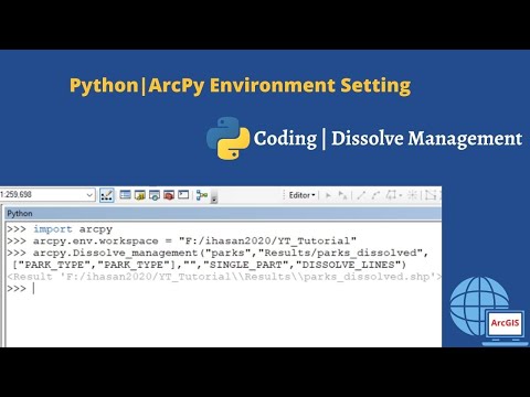 Learn Python Arcpy Environment Setting Dissolve Management In Python Window For Beginners