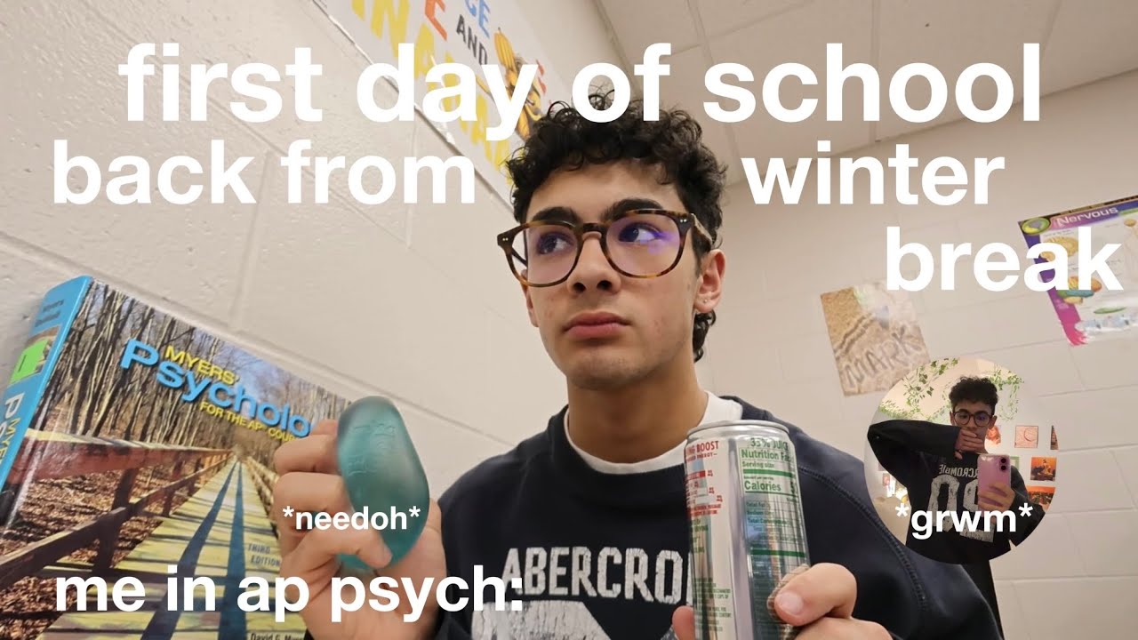 first day of school back from winter break | GRWM, dunkin run, school vlog, + productivity*