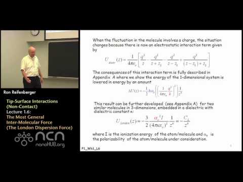 nanoHUB-U Fundamentals of AFM L1.6: Tip-Surface Interactions (Non-Contact) - Dispersion Force